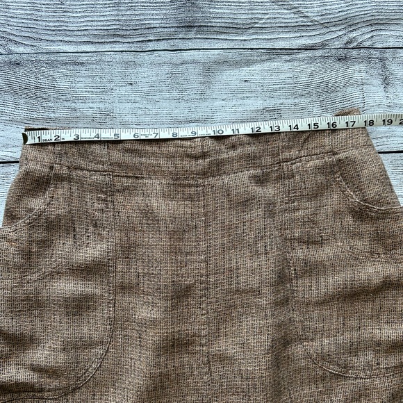 Flax 100% linen brown long skirt size large - Picture 8 of 10